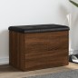 vidaXL Panca Portaoggetti Rovere Marrone 62x42x45 cm Legno Multistrato vidaXL Panca Portaoggetti Rovere Marrone 62x42x45 cm Legno Multistrato