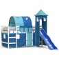 vidaXL Letto a Soppalco con Torre Bambini Blu 90x190cm Massello Pino vidaXL Letto a Soppalco con Torre Bambini Blu 90x190cm Massello Pino