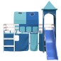vidaXL Letto a Soppalco con Torre Bambini Blu 90x190cm Massello Pino vidaXL Letto a Soppalco con Torre Bambini Blu 90x190cm Massello Pino