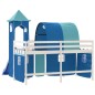 vidaXL Letto a Soppalco con Torre Bambini Blu 90x190cm Massello Pino vidaXL Letto a Soppalco con Torre Bambini Blu 90x190cm Massello Pino
