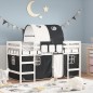 vidaXL Letto a Soppalco con Tunnel Bambini Bianco e Nero 90x200cm Pino vidaXL Letto a Soppalco con Tunnel Bambini Bianco e Nero 90x200cm Pino