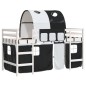 vidaXL Letto a Soppalco con Tunnel Bambini Bianco e Nero 90x200cm Pino vidaXL Letto a Soppalco con Tunnel Bambini Bianco e Nero 90x200cm Pino