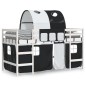 vidaXL Letto a Soppalco con Tunnel Bambini Bianco e Nero 90x200cm Pino vidaXL Letto a Soppalco con Tunnel Bambini Bianco e Nero 90x200cm Pino