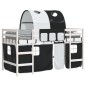 vidaXL Letto a Soppalco con Tunnel Bambini Bianco e Nero 90x200cm Pino vidaXL Letto a Soppalco con Tunnel Bambini Bianco e Nero 90x200cm Pino