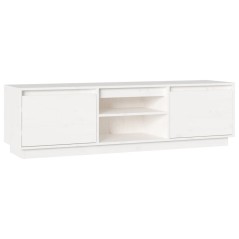 vidaXL Mobile Porta TV Bianco 140x35x40 cm in Legno Massello di Pino
