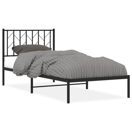 vidaXL Giroletto con Testiera in Metallo Nero 90x200 cm