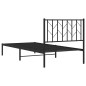 vidaXL Giroletto con Testiera in Metallo Nero 90x200 cm vidaXL Giroletto con Testiera in Metallo Nero 90x200 cm