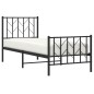 vidaXL Giroletto con Testiera e Pediera Metallo Nero 75x190 cm vidaXL Giroletto con Testiera e Pediera Metallo Nero 75x190 cm
