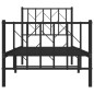 vidaXL Giroletto con Testiera e Pediera Metallo Nero 75x190 cm vidaXL Giroletto con Testiera e Pediera Metallo Nero 75x190 cm