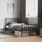 vidaXL Giroletto con Testiera e Pediera Metallo Nero 90x190 cm