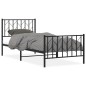 vidaXL Giroletto con Testiera e Pediera Metallo Nero 90x190 cm
