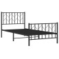 vidaXL Giroletto con Testiera e Pediera Metallo Nero 90x190 cm