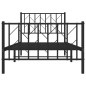 vidaXL Giroletto con Testiera e Pediera Metallo Nero 90x190 cm