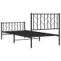 vidaXL Giroletto con Testiera e Pediera Metallo Nero 90x190 cm