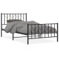 vidaXL Giroletto con Testiera e Pediera Metallo Nero 107x203 cm vidaXL Giroletto con Testiera e Pediera Metallo Nero 107x203 cm