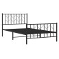vidaXL Giroletto con Testiera e Pediera Metallo Nero 107x203 cm vidaXL Giroletto con Testiera e Pediera Metallo Nero 107x203 cm