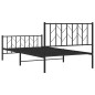 vidaXL Giroletto con Testiera e Pediera Metallo Nero 107x203 cm vidaXL Giroletto con Testiera e Pediera Metallo Nero 107x203 cm