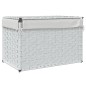 vidaXL Cesto Portabiancheria Coperchio Bianco 55,5x35x34 cm Polyrattan vidaXL Cesto Portabiancheria Coperchio Bianco 55,5x35x34 cm Polyrattan