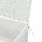 vidaXL Cesto Portabiancheria Coperchio Bianco 55,5x35x34 cm Polyrattan vidaXL Cesto Portabiancheria Coperchio Bianco 55,5x35x34 cm Polyrattan
