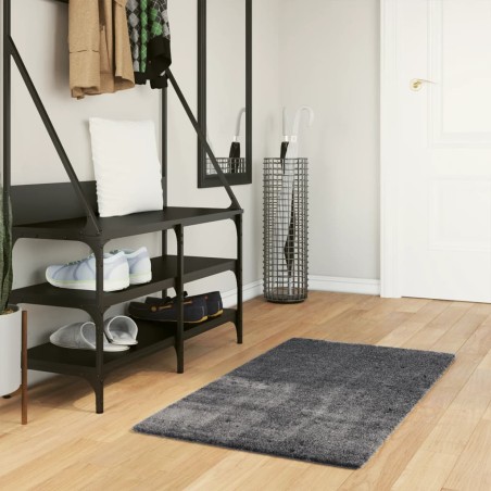 vidaXL Tappeto a Pelo Corto HUARTE Morbido Lavabile Antracite 60x110cm
