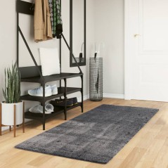 vidaXL Tappeto a Pelo Corto HUARTE Morbido Lavabile Antracite 80x200cm