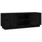 Mobile Porta TV Nera 110x35x40,5 cm in Legno Massello di Pino Mobile Porta TV Nera 110x35x40,5 cm in Legno Massello di Pino