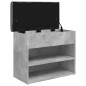 vidaXL Panca Porta Scarpe Grigio Cemento 62x32x50cm Legno Multistrato