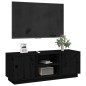 Mobile Porta TV Nera 110x35x40,5 cm in Legno Massello di Pino Mobile Porta TV Nera 110x35x40,5 cm in Legno Massello di Pino