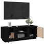 Mobile Porta TV Nera 110x35x40,5 cm in Legno Massello di Pino Mobile Porta TV Nera 110x35x40,5 cm in Legno Massello di Pino