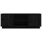 Mobile Porta TV Nera 110x35x40,5 cm in Legno Massello di Pino Mobile Porta TV Nera 110x35x40,5 cm in Legno Massello di Pino