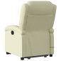 vidaXL Poltrona Alzapersona Massaggi Reclinabile Elettrica Crema Pelle