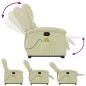vidaXL Poltrona Alzapersona Massaggi Reclinabile Elettrica Crema Pelle