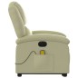vidaXL Poltrona Alzapersona Massaggi Reclinabile Elettrica Crema Pelle