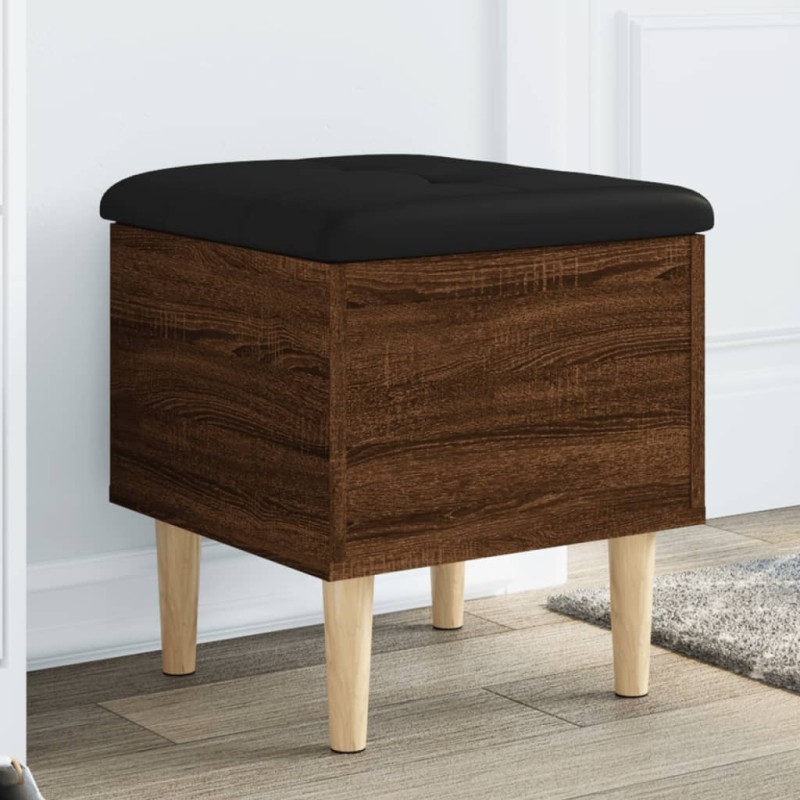vidaXL Panca Portaoggetti Rovere Marrone 42x42x46 cm Legno Multistrato vidaXL Panca Portaoggetti Rovere Marrone 42x42x46 cm Legno Multistrato