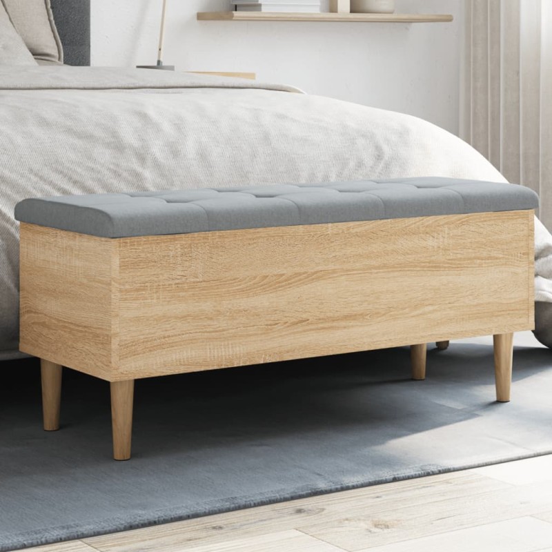 vidaXL Panca Portaoggetti Rovere Sonoma 102x42x46 cm Legno Multistrato vidaXL Panca Portaoggetti Rovere Sonoma 102x42x46 cm Legno Multistrato