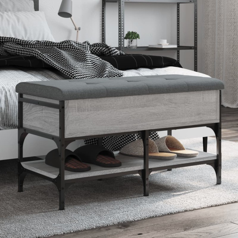 vidaXL Panca Porta Scarpe Grigio Sonoma 82x42x45 cm Legno Multistrato
