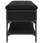 vidaXL Panca Porta Scarpe Nera 102x42x45 cm in Legno Multistrato