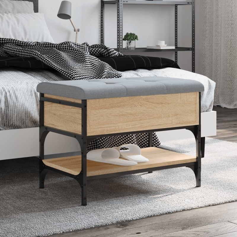 vidaXL Panca Porta Scarpe Rovere Sonoma 62x42x45 cm Legno Multistrato