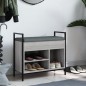 vidaXL Panca Porta Scarpe Grigio Sonoma 65,5x32x57,5 cm