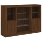 vidaXL Credenze con Luci LED 3 pz Rovere Marrone in Legno Multistrato