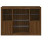 vidaXL Credenze con Luci LED 3 pz Rovere Marrone in Legno Multistrato