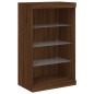 vidaXL Credenze con Luci LED 3 pz Rovere Marrone in Legno Multistrato