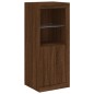 vidaXL Credenze con Luci LED 3 pz Rovere Marrone in Legno Multistrato