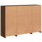 vidaXL Credenze con Luci LED 3 pz Rovere Marrone in Legno Multistrato