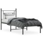 vidaXL Giroletto con Testiera in Metallo Nero 75x190 cm vidaXL Giroletto con Testiera in Metallo Nero 75x190 cm
