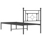 vidaXL Giroletto con Testiera in Metallo Nero 75x190 cm vidaXL Giroletto con Testiera in Metallo Nero 75x190 cm