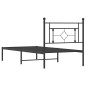 vidaXL Giroletto con Testiera Metallo Nero 100x200 cm vidaXL Giroletto con Testiera Metallo Nero 100x200 cm