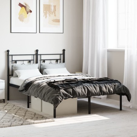 vidaXL Giroletto con Testiera in Metallo Nero 120x190 cm