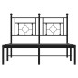 vidaXL Giroletto con Testiera in Metallo Nero 120x190 cm vidaXL Giroletto con Testiera in Metallo Nero 120x190 cm