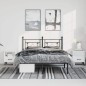 vidaXL Giroletto con Testiera in Metallo Nero 150x200 cm
